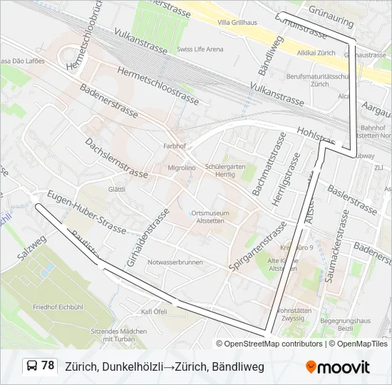 78 Bus Line Map