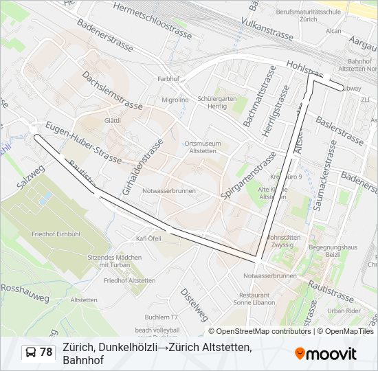 78 Bus Line Map