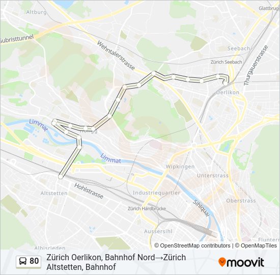 80 Bus Line Map