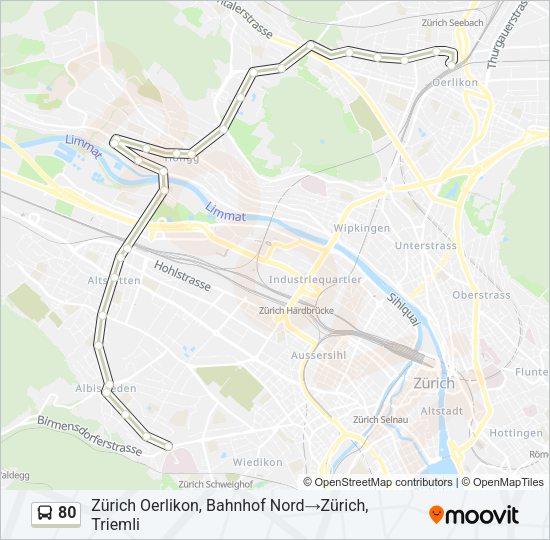 80 Bus Line Map