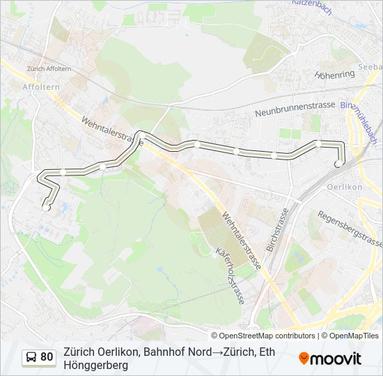 80 Bus Line Map