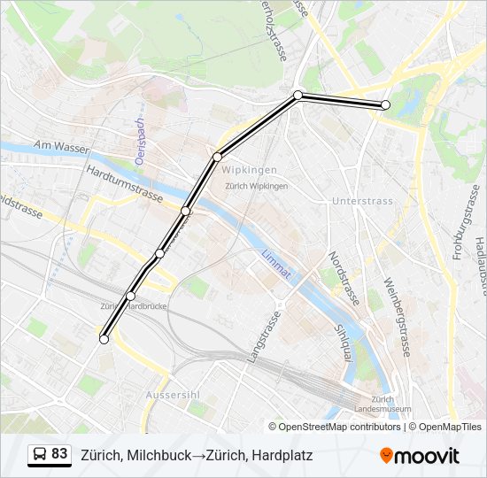 83 Bus Line Map