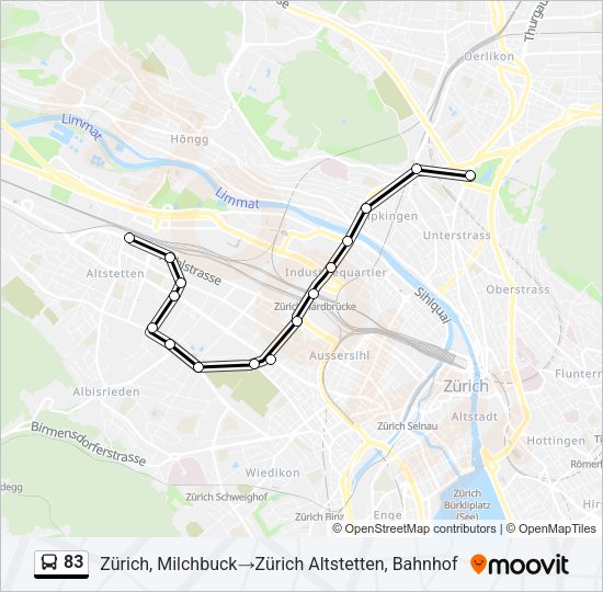 83 Bus Line Map