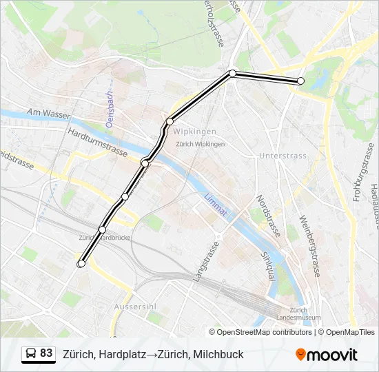 83 Bus Line Map
