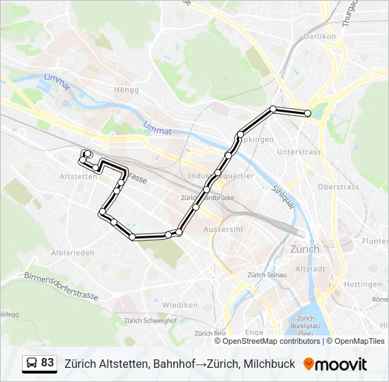 83 Bus Line Map