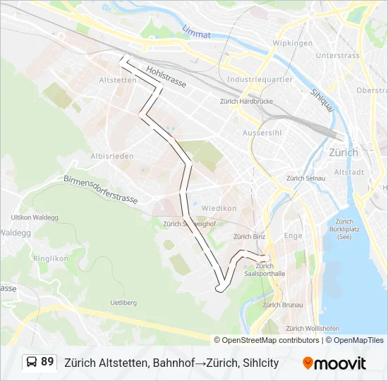 89 Bus Line Map