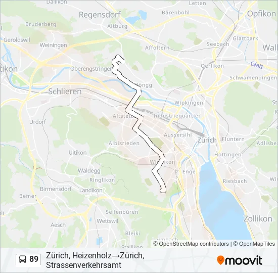 89 Bus Line Map