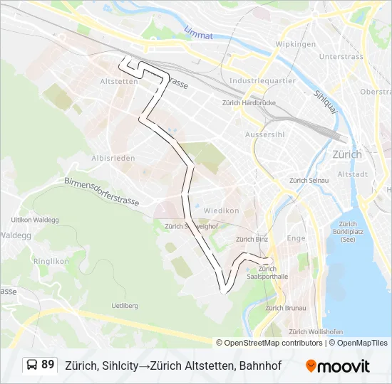 89 Bus Line Map