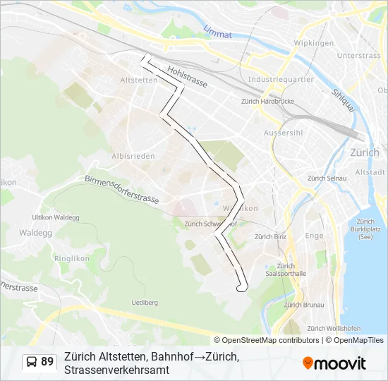 89 Bus Line Map