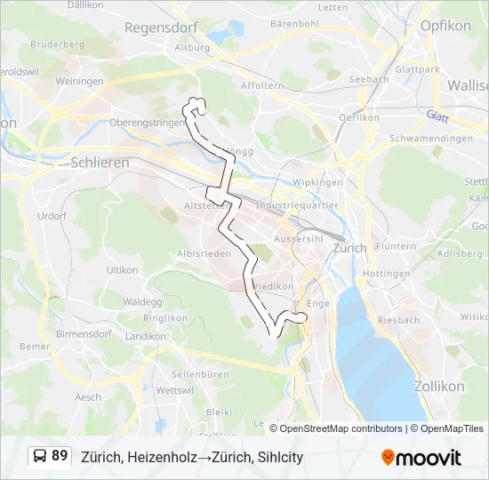 89 Bus Line Map