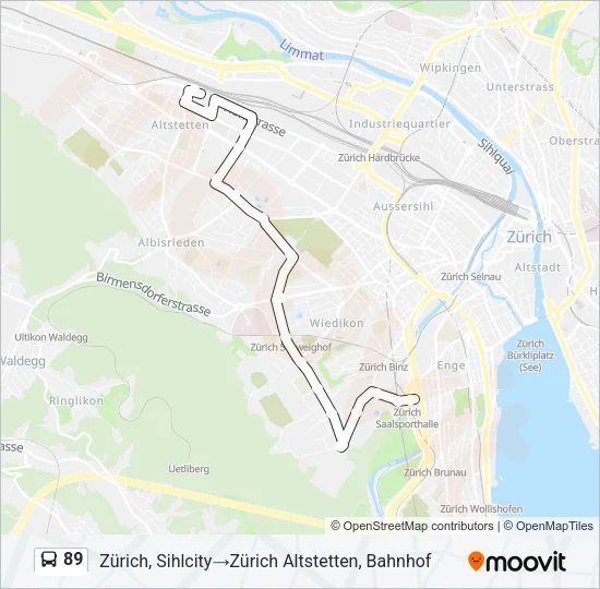 89 Bus Line Map