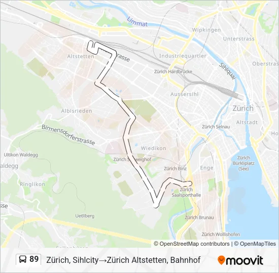 89 Bus Line Map