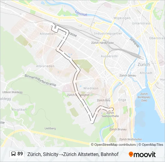 89 Bus Line Map