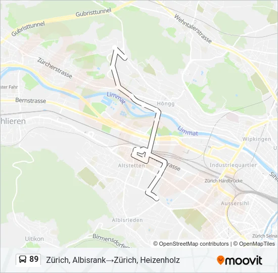 89 Bus Line Map