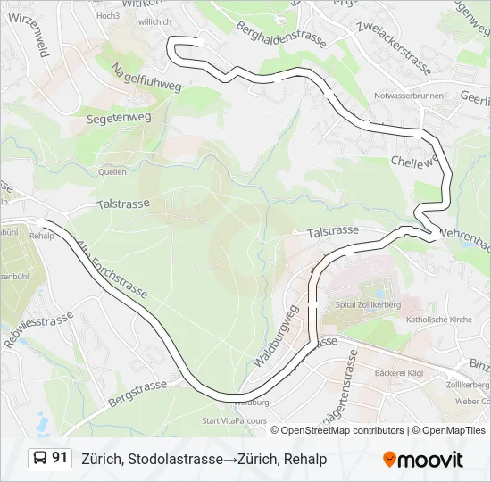 91 Bus Line Map