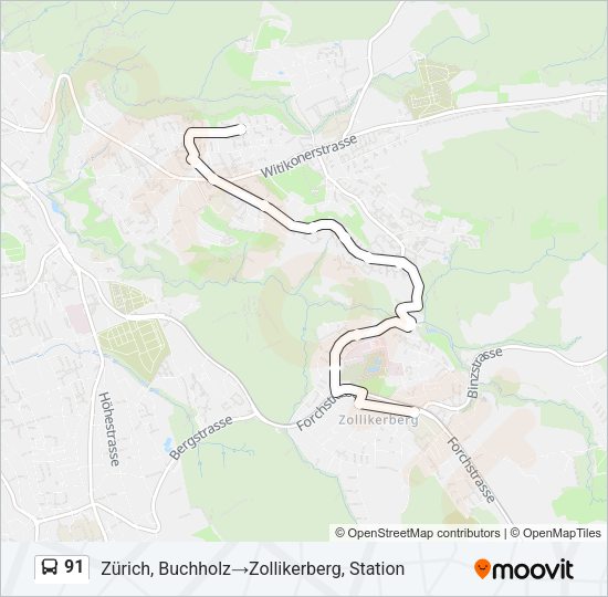 91 Bus Line Map