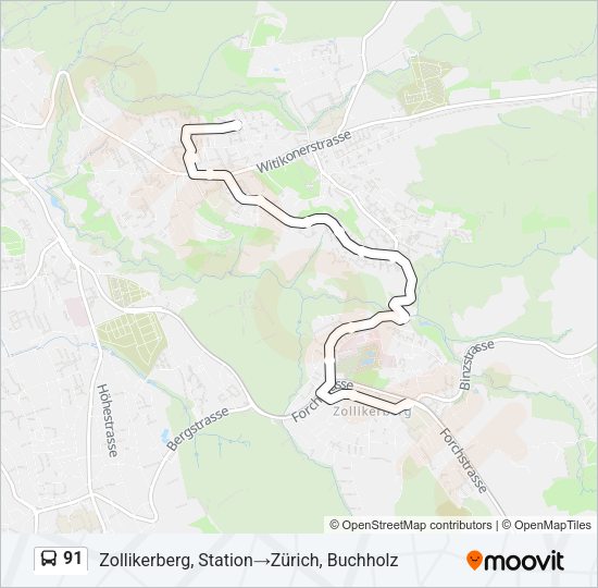 91 Bus Line Map