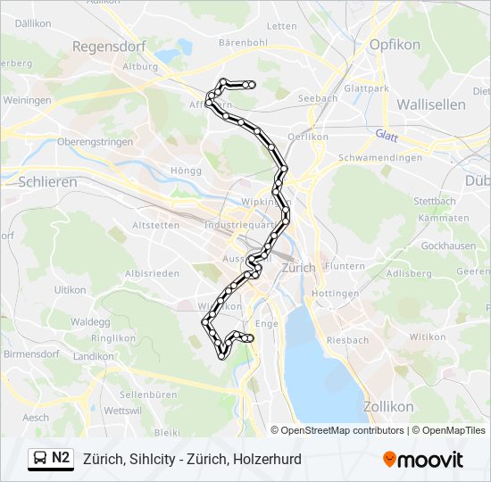 N2 bus Line Map