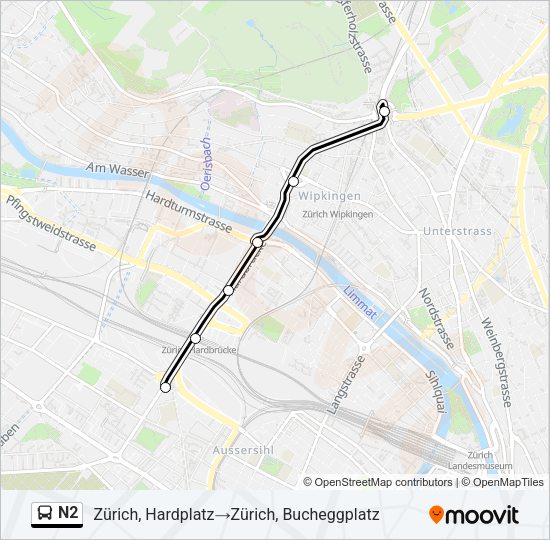 N2 Bus Line Map