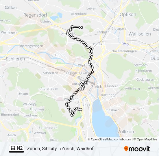 N2 Bus Line Map