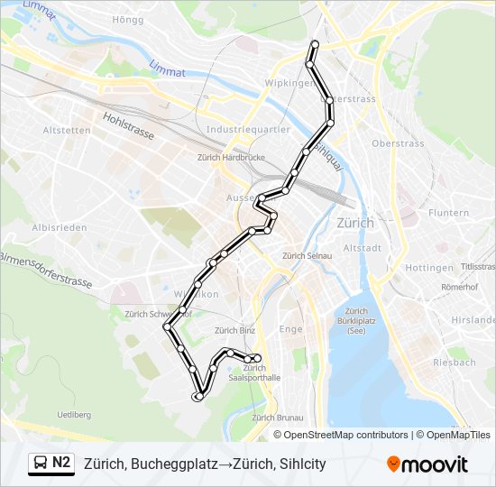 N2 bus Line Map