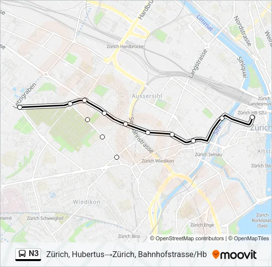 N3 Bus Line Map