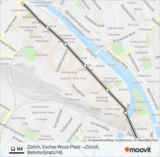 N4 Bus Line Map