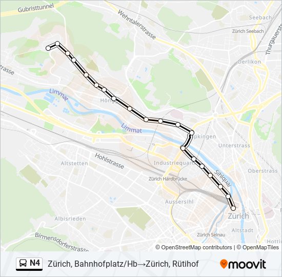 Buslinie N4 Karte