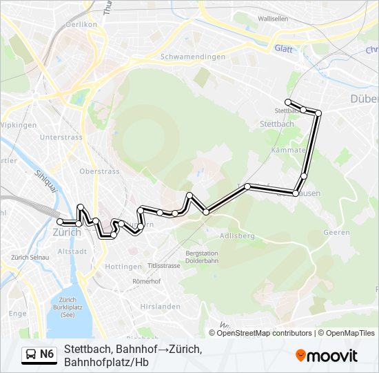 N6 bus Line Map