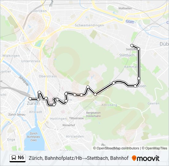 N6 Bus Line Map