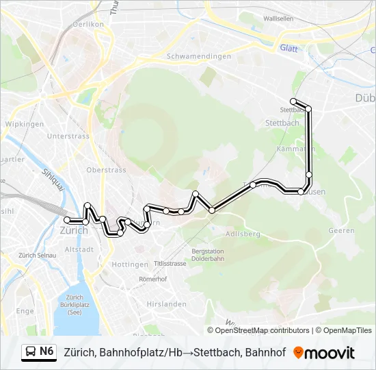 N6 Bus Line Map