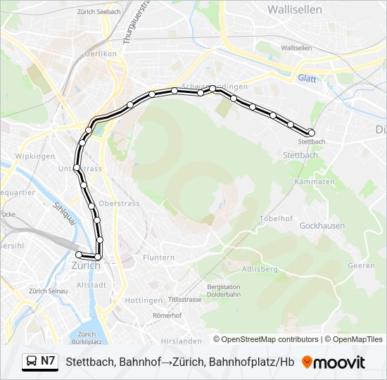 N7 Bus Line Map