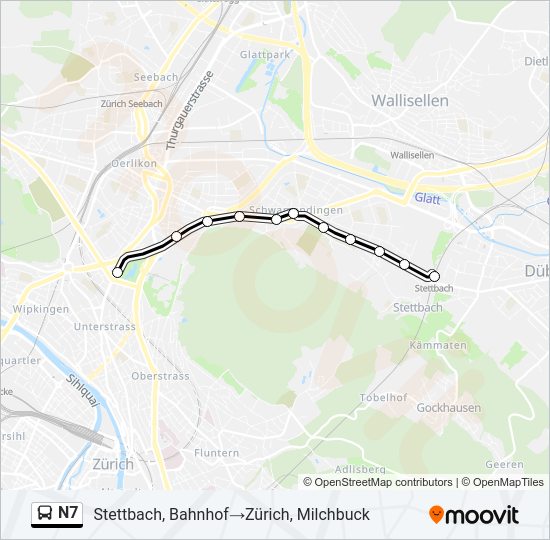 N7 Bus Line Map