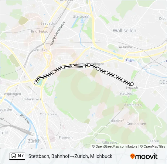 N7 Bus Line Map