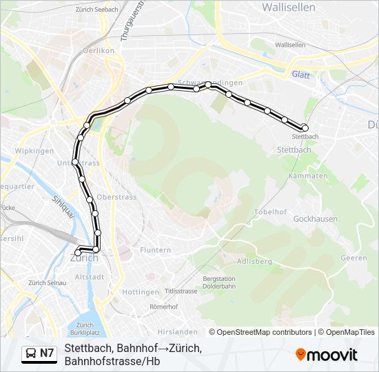 N7 Bus Line Map