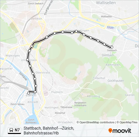 N7 Bus Line Map