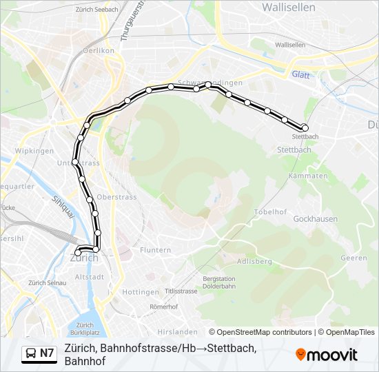 N7 Bus Line Map