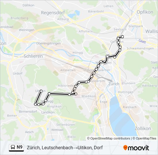 N9 Bus Line Map