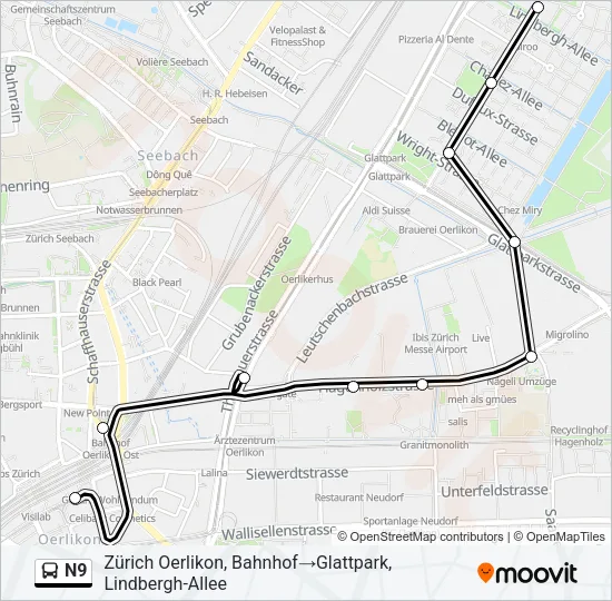 N9 Bus Line Map
