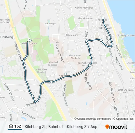 Plan de la ligne 162 de bus
