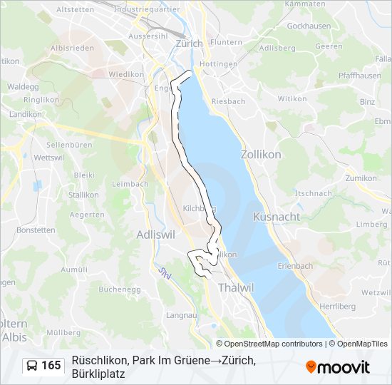 165 Bus Line Map
