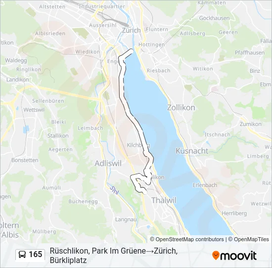 165 Bus Line Map
