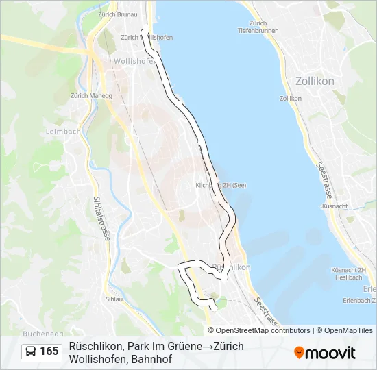 165 Bus Line Map