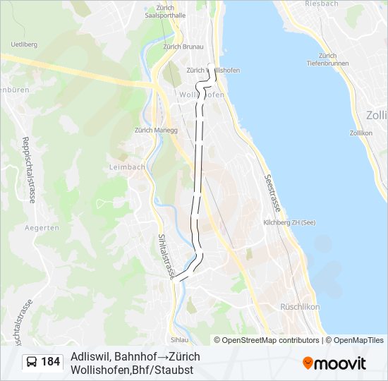 Plan de la ligne 184 de bus