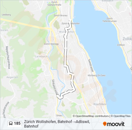 185 Bus Line Map