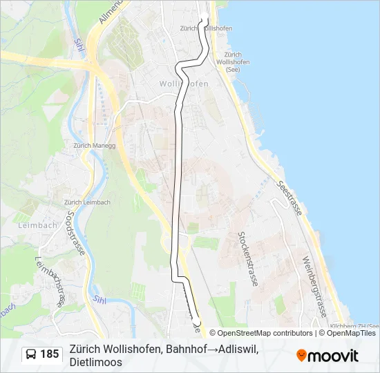 185 Bus Line Map