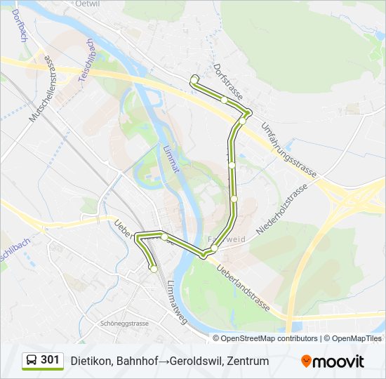 301 Bus Line Map