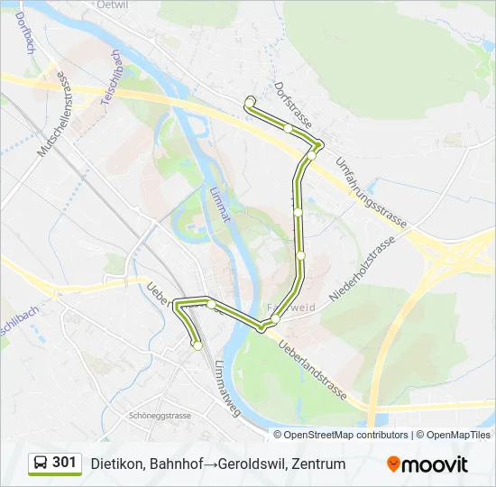 301 Bus Line Map
