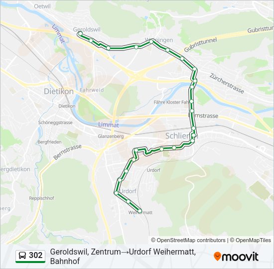 302 Bus Line Map