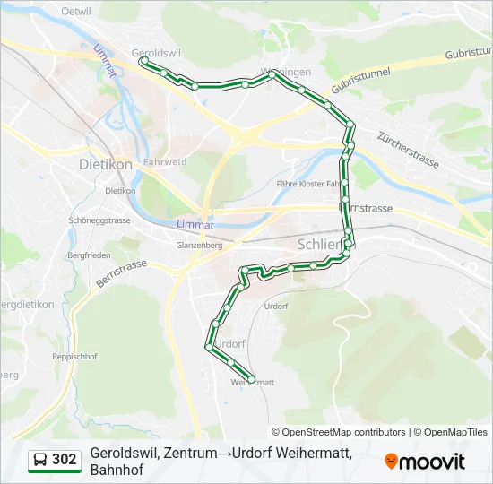 302 Bus Line Map